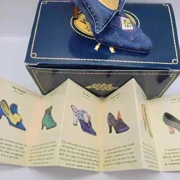 CIRCA 1993 Willow Hall Age Elegance Midnight Star Mini-Shoe High Heel Blue Boxed - Picture 3 of 10